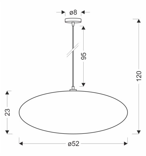 CAFEE lampa wisząca 52cm czarny 1x40W E27 abażur mokka
