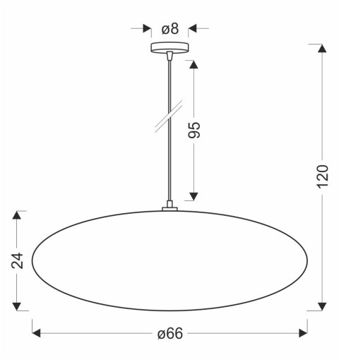 CAFEE lampa wisząca 66cm biały 1x40W E27 abażur latte