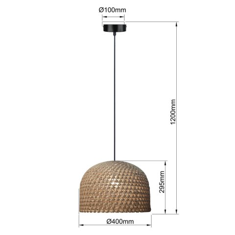 Light Prestige Rattanowa lampa wisząca Kanso 40 cm jasne drewno 1xE27