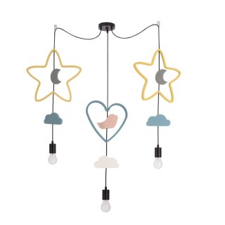 Trio shs p lampa wisząca czarny 3x20W E27 iq kids multi kolor