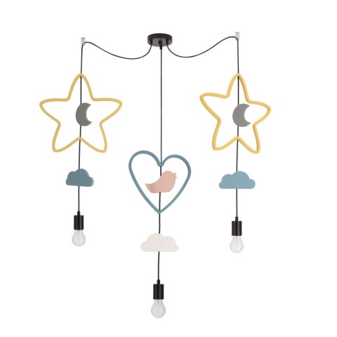 Trio shs p lampa wisząca czarny 3x20W E27 iq kids multi kolor