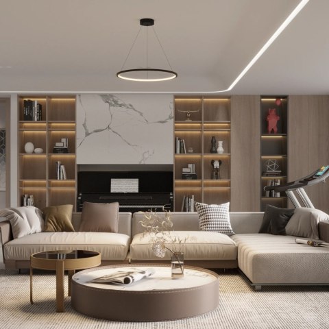 Yaskr Lampa Wisząca Ringa LED czarna PL0150-BK