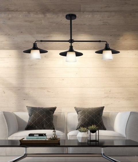 LOFT LAMPA WISZĄCA 3X60W E27 CZARNY