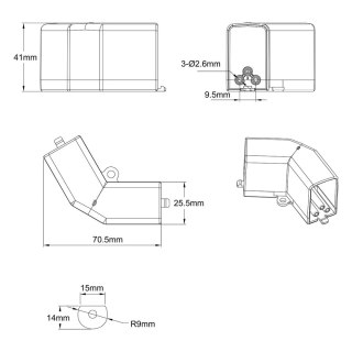 Łącznik L 120 mechaniczny do oświetlenia modułowego Geometric System New Light Prestige