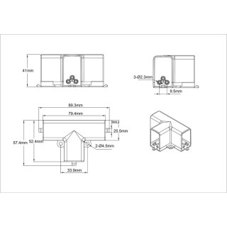 Łącznik T elektryczny do oświetlenia modułowego Geometric System New Light Prestige