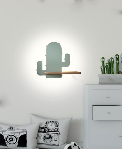 CACTUS 1 LAMPA KINKIET 4W LED 4000K IQ KIDS Z PRZEW ZIELONY