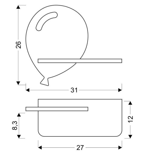 Balloon lampa kinkiet 4w led 4000k z otworem iq kids niebieski