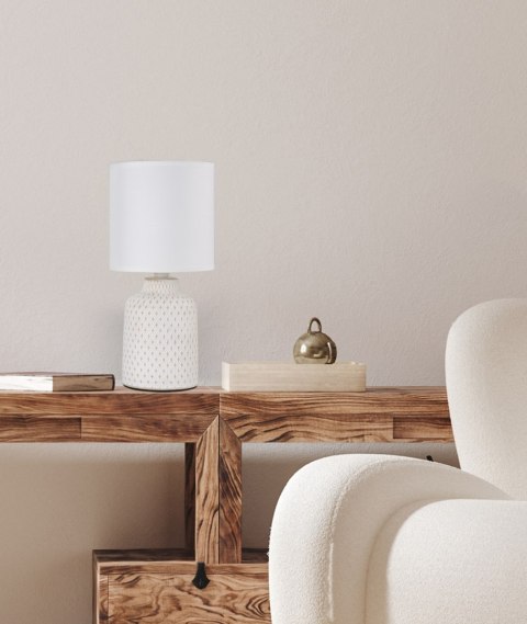 LAMPA STOŁOWA INER LAMPA GABINETOWA 1X40W E14 BIAŁY