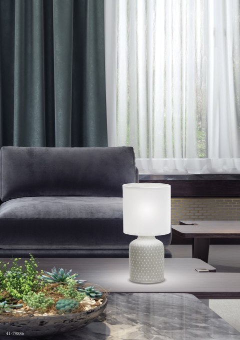 LAMPA STOŁOWA INER LAMPA GABINETOWA 1X40W E14 SZARY