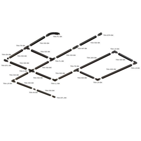 Łącznik L prawy do szyn 3F czarny TRA-LR-BK