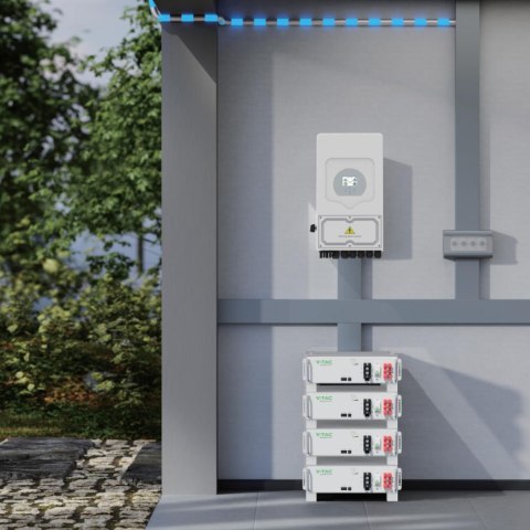 Batteria di Accumulo 5.12kWh 51.2V 100Ah LiFePO4 con BMS Modulo Rack Fotovoltaico Nero Garanzia 10 Anni