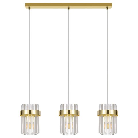 Light Prestige Lampa wisząca Vetro złota 3xE14