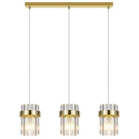 Light Prestige Lampa wisząca Vetro złota 3xE14