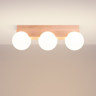 Sollux Lighting Plafon BULBO 3 naturalne drewno
