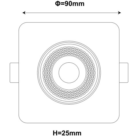Ruchome kwadratowe oczko podtynkowe Plus białe LED CCT Light Prestige