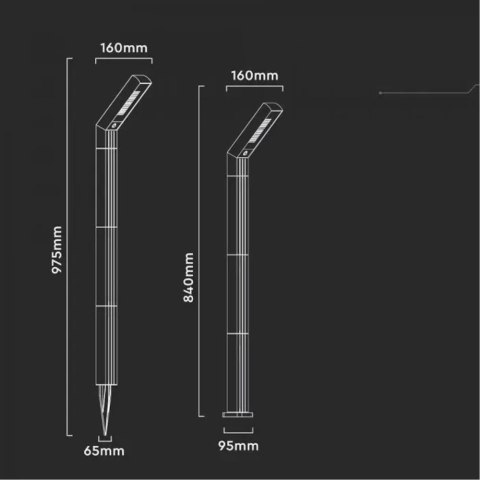 1.5W LED STAND & SPIKE SOLAR LED LIGHT 2 IN 1 CCT ADJUSTABLE BLACK BODY IP65