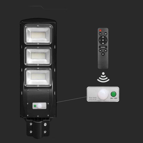 12W LED Plastic Solar Street Light 6000K Black Body
