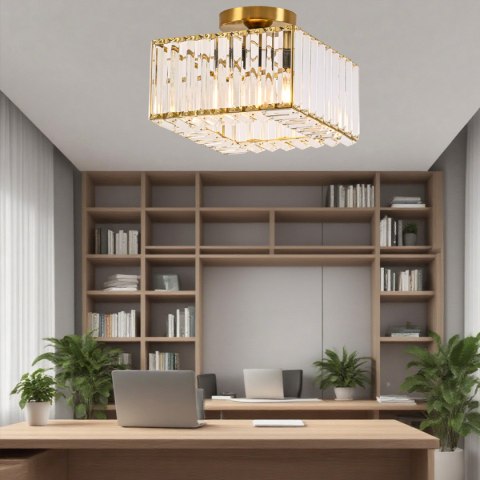 Light Prestige Kwadratowy plafon Vetro złoty 1xE27