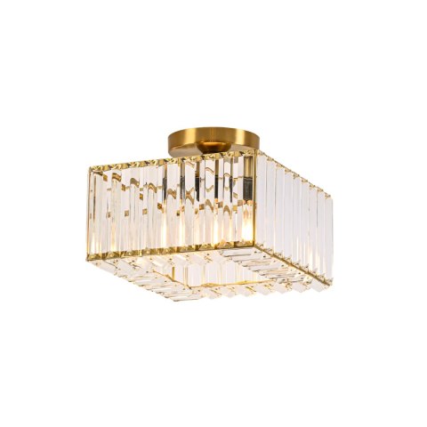 Light Prestige Kwadratowy plafon Vetro złoty 1xE27