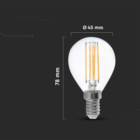 LED Bulb - 4W Filament E14 P45 Clear Cover 4500K
