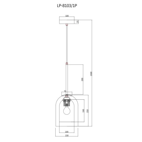 Lampa wisząca Elaris dymna 1xE27 Light Prestige