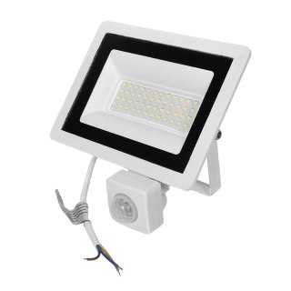 NAŚWIETLACZ Z CZUJNIKIEM RUCHU BIAŁY 30W B.NEUTRALNA