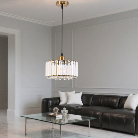 Light Prestige Okrągła lampa wisząca Vetro Złota1xE27