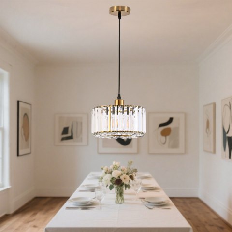 Light Prestige Okrągła lampa wisząca Vetro Złota1xE27