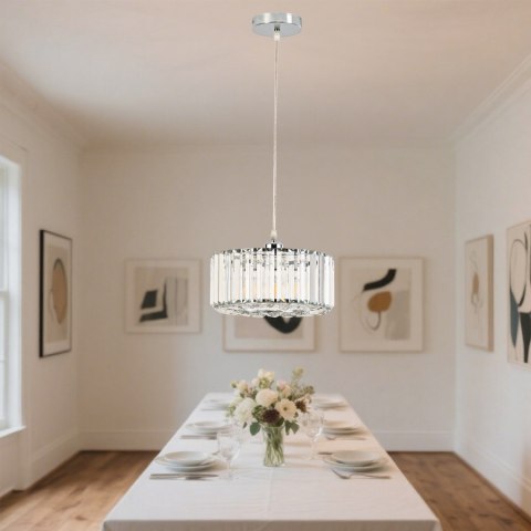 Light Prestige Okrągła lampa wisząca Vetro chrom 1xE27