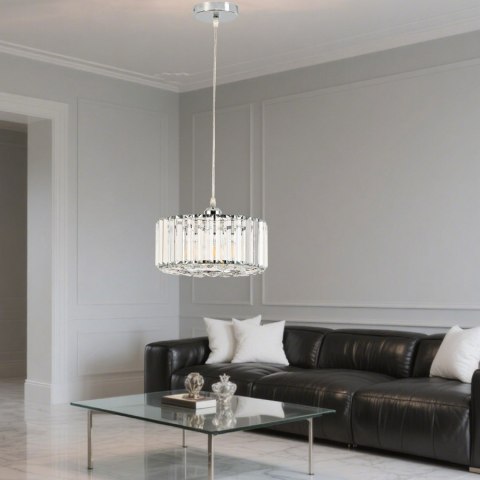 Light Prestige Okrągła lampa wisząca Vetro chrom 1xE27
