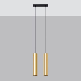 Żyrandol ZWIS SOLLUX Lampa Wisząca LAGOS 2 złoty połysk