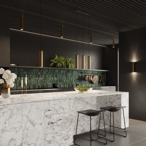 Żyrandol ZWIS SOLLUX Lampa Wisząca LAGOS 2 złoty połysk