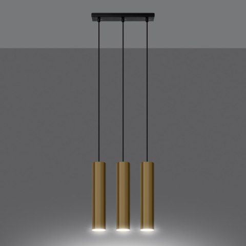 Żyrandol ZWIS SOLLUX Lampa Wisząca LAGOS 3 złoty połysk