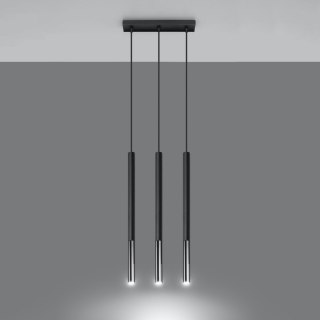 Sollux Lighting Lampa wisząca MOZAICA 3L czarny/chrom