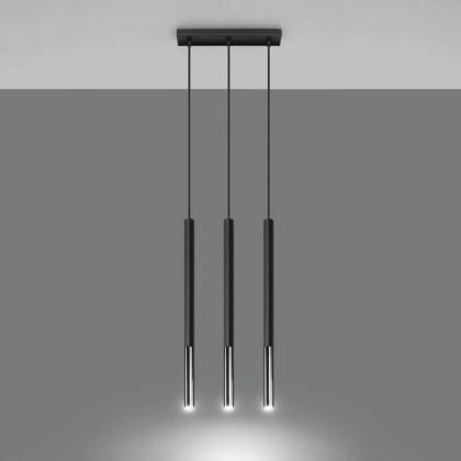 Sollux Lighting Lampa wisząca MOZAICA 3L czarny/chrom
