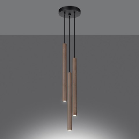 Lampa wisząca PASTELO 3P drewno