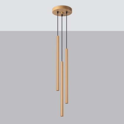 Sollux Lighting Lampa wisząca PASTELO 3P złota
