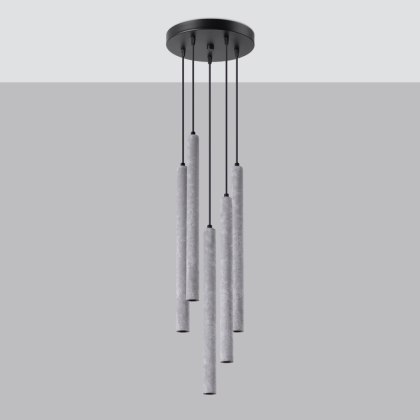 Sollux Lighting Lampa wisząca PASTELO 5P beton