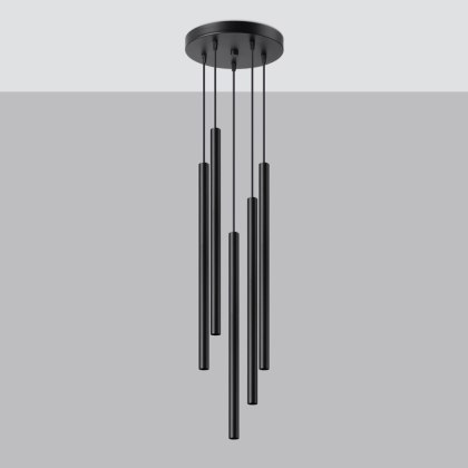 Sollux Lighting Lampa wisząca PASTELO 5P czarna