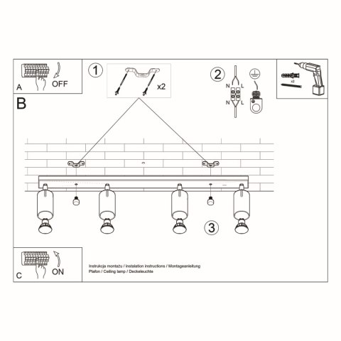 Plafon RING 4L biały