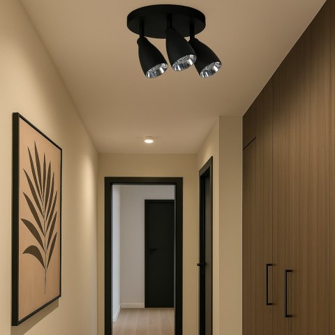 Campana 3 plafon czarny 3xGU10 Light Prestige