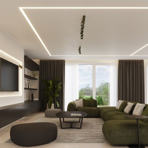 Plafon RING 3L zielony oliwkowy