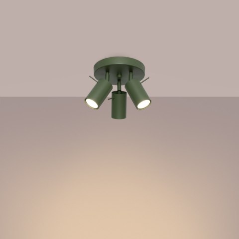Plafon RING 3P zielony oliwkowy