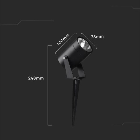 VT-80070 10W LED spike light aluminum COLORCODE:4000K black body IP65