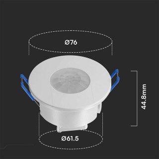 PIR CEILING SENSOR RECESSED MOUNT - WHITE BODY