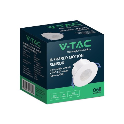 PIR CEILING SENSOR RECESSED MOUNT - WHITE BODY