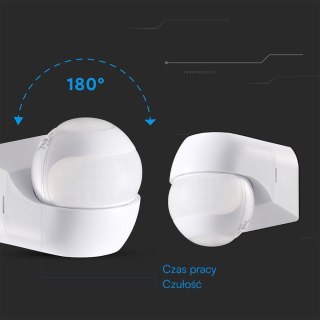 PIR WALL SENSOR 180?/360? - WHITE BODY IP44