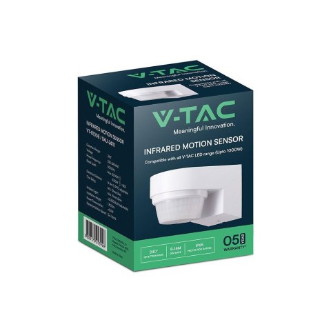 PIR WALL SENSOR 180?/360? - WHITE BODY IP44