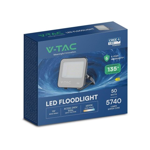 Projektor LED V-TAC 50W 135Lm/W CREE CHIP IP65 VT-4455 6500K 6750lm 6 lat Gwarancji