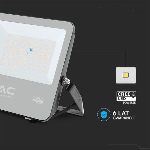 Projektor LED V-TAC CREE CHIP 100W 135lm/W czarna obudowa przewód 1m IP65 VT-44101 3000K 13500lm 6 lat gwarancji